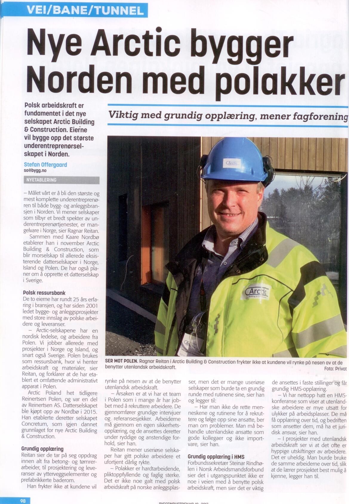 Bygg.no: Nye Arctic bygger Norden med polakker
